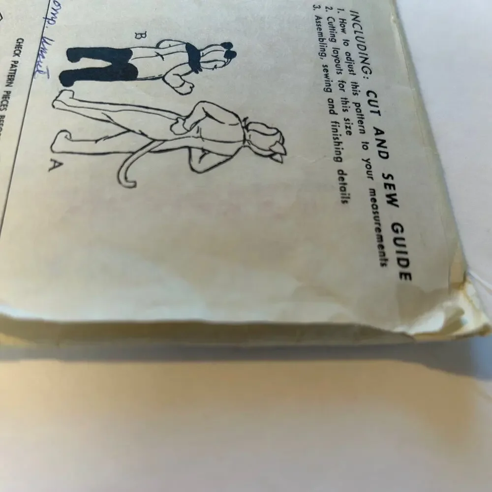 McCalls Vintage 1940's Pattern #1485 Kids Costumes Cat, Panda, Rabbit Size‎ 10